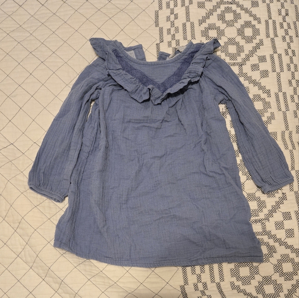 Primark Blue Long Sleeve Crew Neck Dress